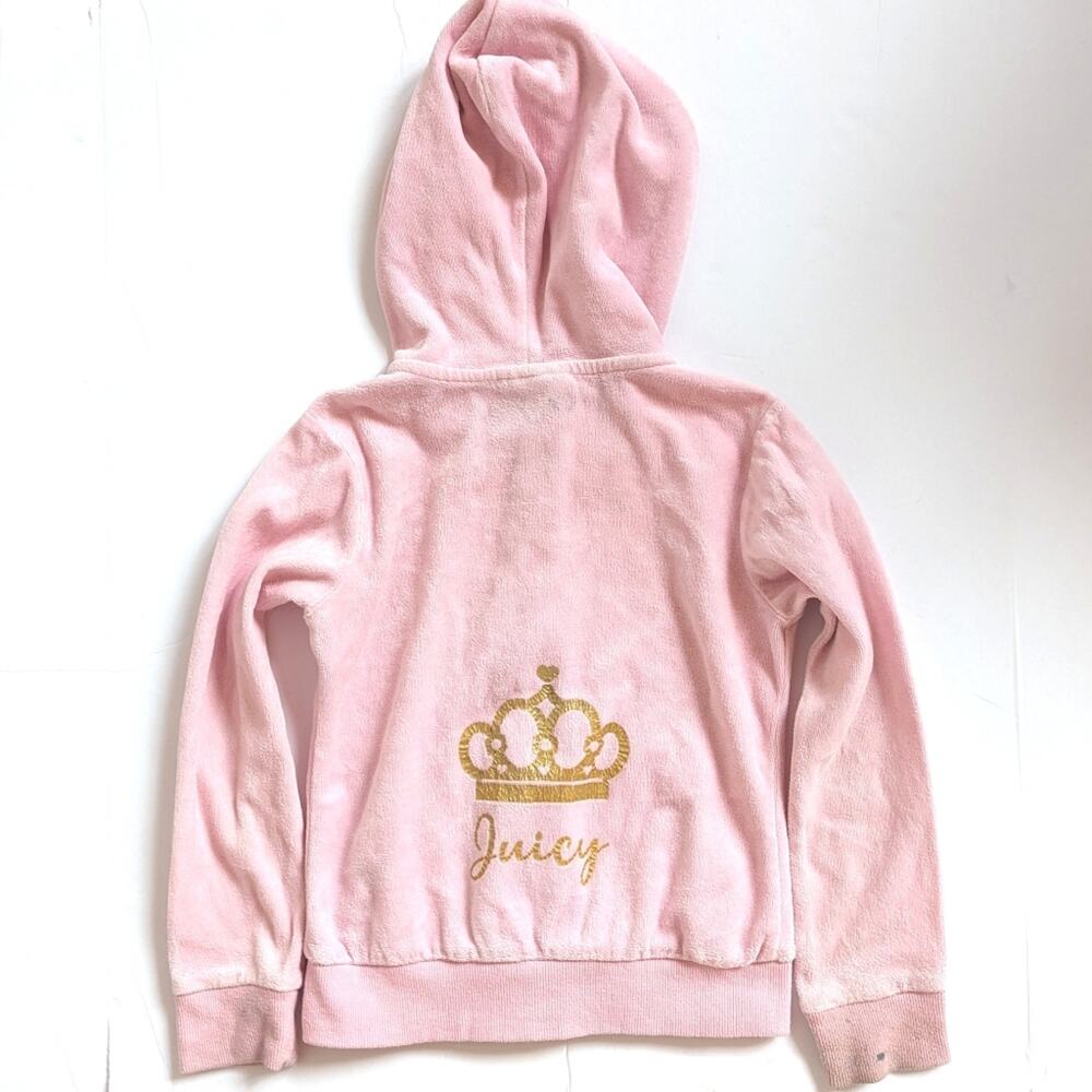 Juice Couture Zip Up Hoodie Girls Sz 6 Velour Y2k - Picture 3 of 8